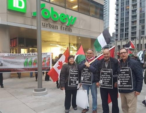 فلسطينيو كندا يطالبون بريطانيا بمنع احتفالات بلفور