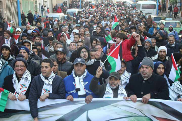 مسيرة تضامنية شعبية مع القدس في المحمدية بالمغرب