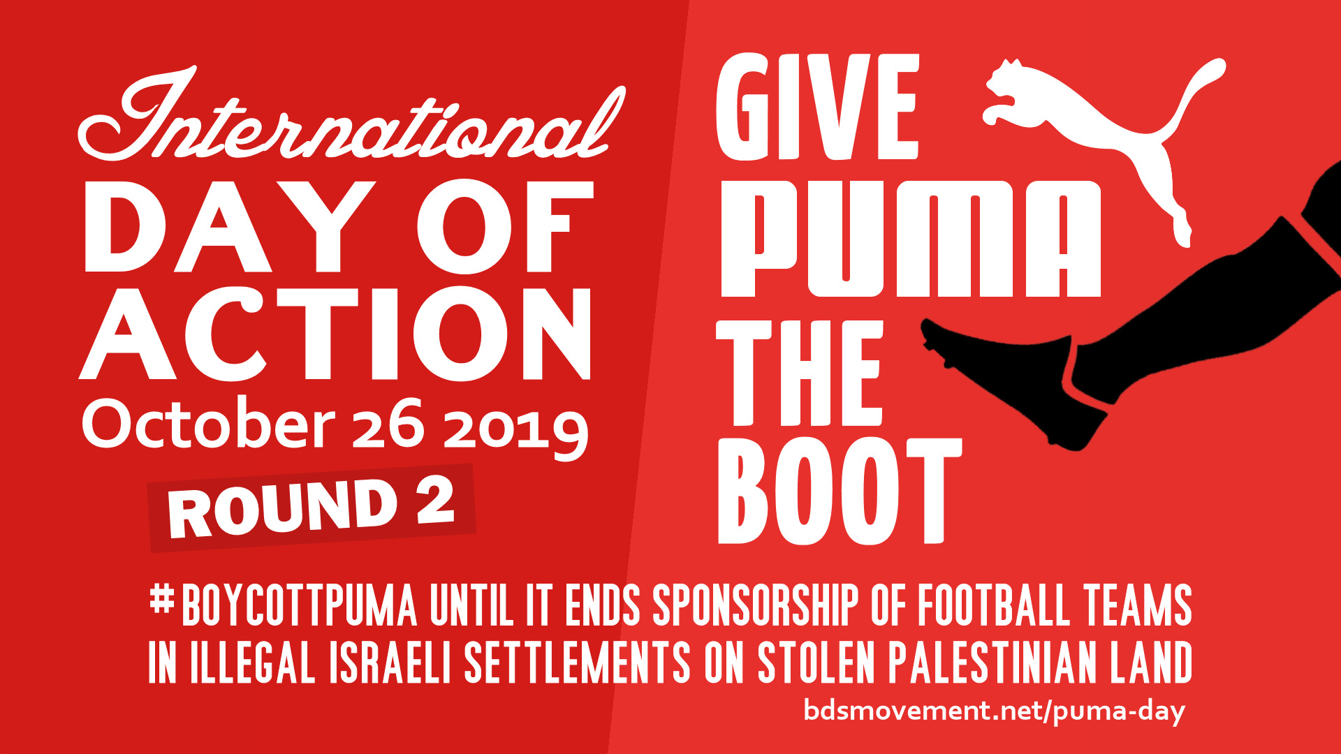  Join Second Global Day of Action #BoycottPuma, October 26