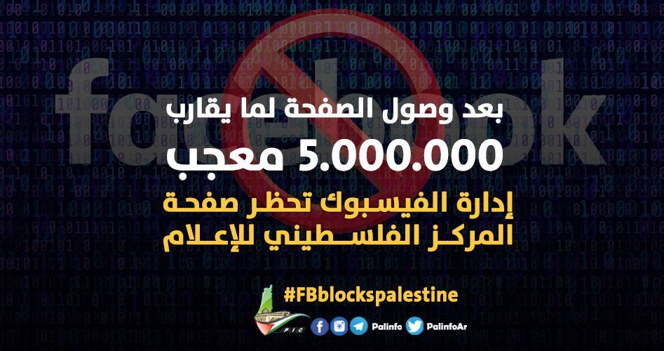 Facebook deletes Palestinian Information Center’s 5-million-fan page