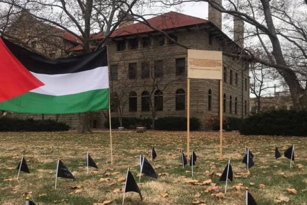 US students set up memorial for Palestinians killed by the occupation