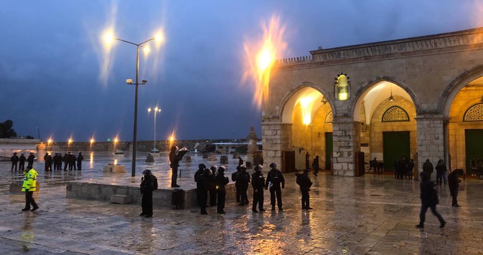 Israeli occupation police close al-Aqsa doors, arrest two young men