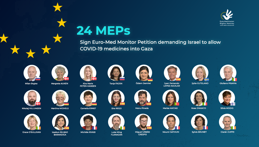 Euro-Med Monitor: MEPs call for ending Gaza’s siege, allowing COVID-19 medications in