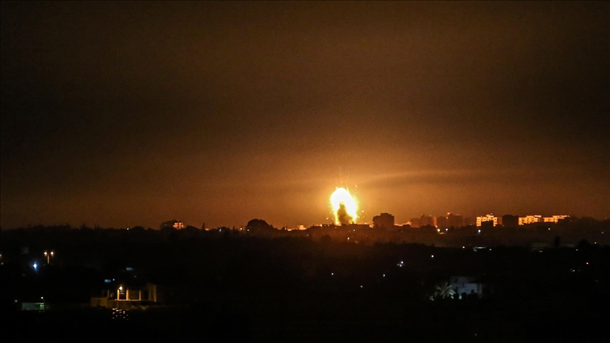 Israel" strikes several sites in Gaza, causes damage"