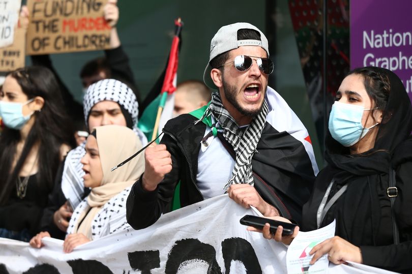 Students stage 'Free Palestine' protest at the University of Manchester