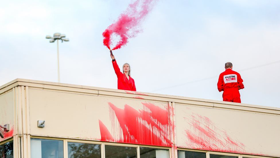 Pro-Palestinian protesters occupy Runcorn factory roof