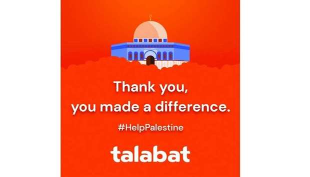 talabat donates QR1.93mn to support humanitarian relief efforts in Palestine