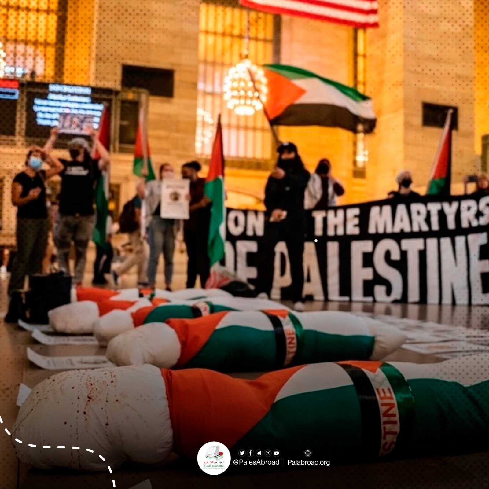 Demonstration in New York to demand the return of the bodies of Palestinian martyrs held by "Israel"