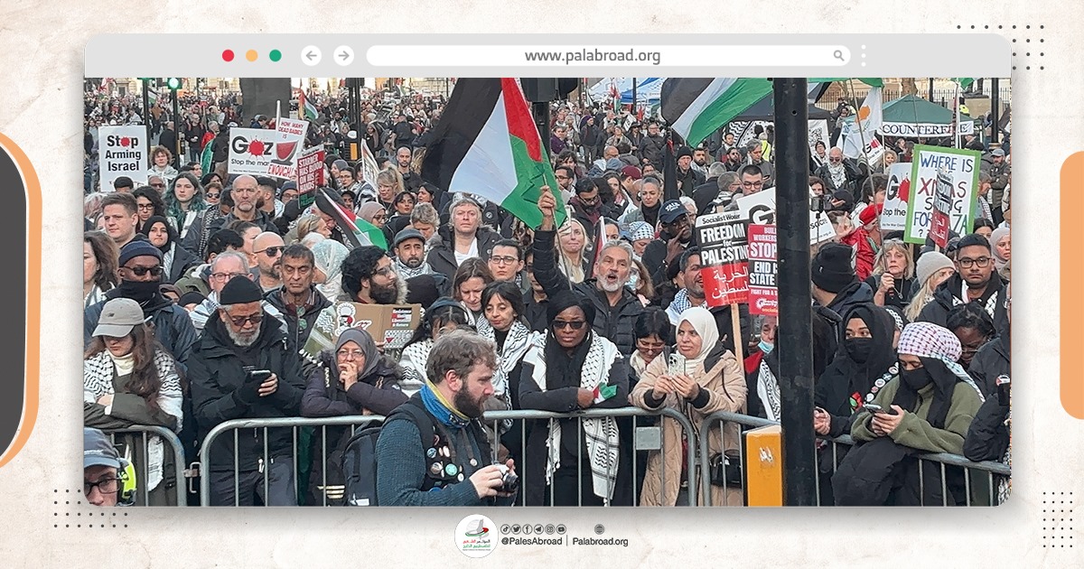  Thousands of Protesters in London Participate in a March in Solidarity with Palestine