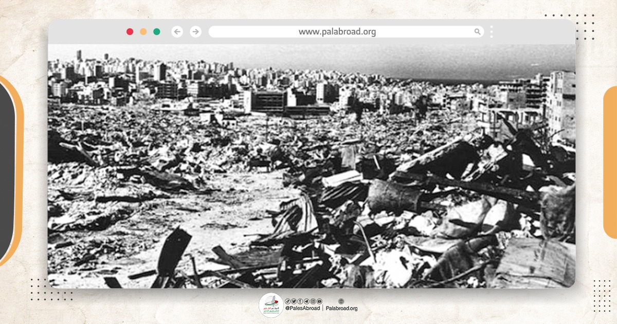 مركز العودة: مجزرة تل الزعتر تتكرر اليوم في غزة بأدوات مختلفة 